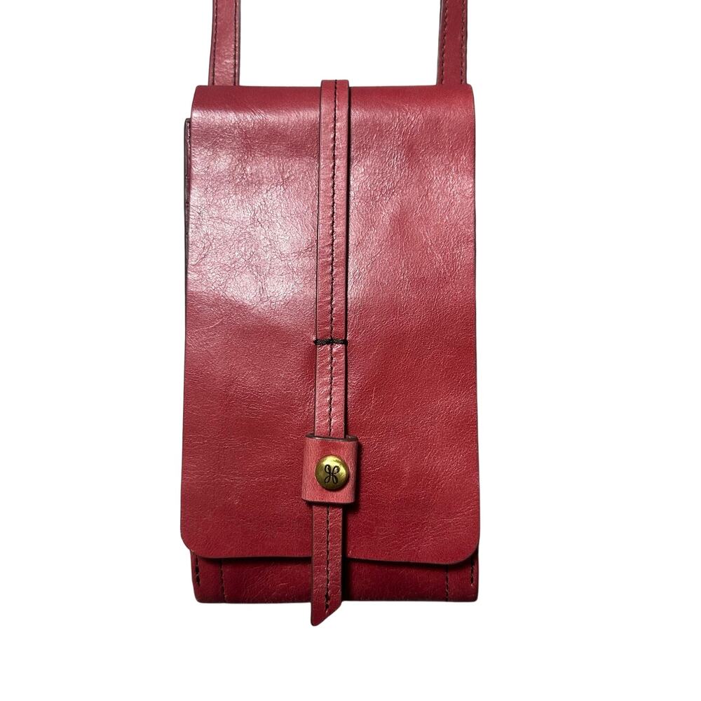 Hobo Token Wallet Phone Crossbody in Red Leather - Picture 3 of 9